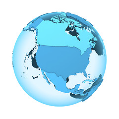 Image showing North America on translucent Earth