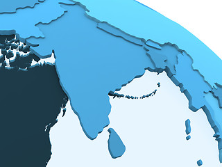 Image showing India on translucent Earth