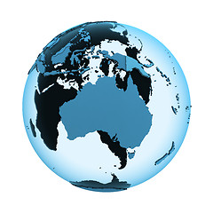 Image showing Australia on translucent Earth
