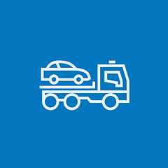 Image showing Car towing truck line icon.