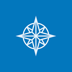 Image showing Compass wind rose line icon.