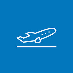 Image showing Plane taking off line icon.