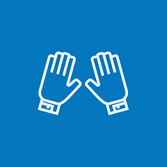 Image showing Motorcycle gloves line icon.