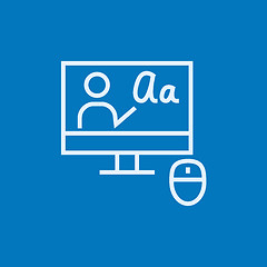 Image showing Online education line icon.