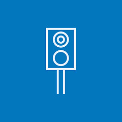 Image showing Railway traffic light line icon.