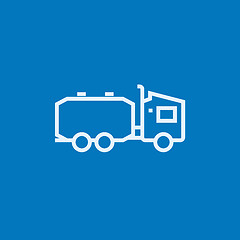 Image showing Truck liquid cargo line icon.