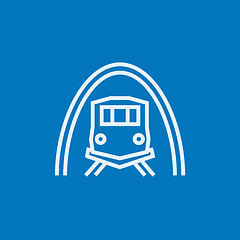 Image showing Railway tunnel line icon.