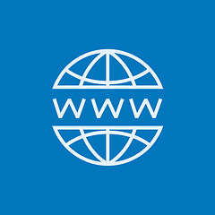 Image showing Globe internet line icon.