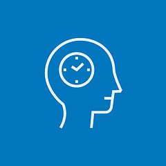 Image showing Human head with clock line icon.