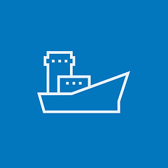 Image showing Cargo container ship line icon.