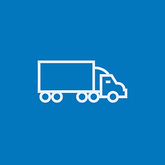 Image showing Delivery truck line icon.