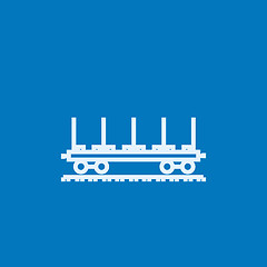 Image showing Cargo wagon line icon.