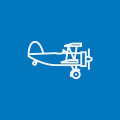 Image showing Propeller plane line icon.