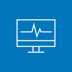 Image showing Heart beat monitor line icon.