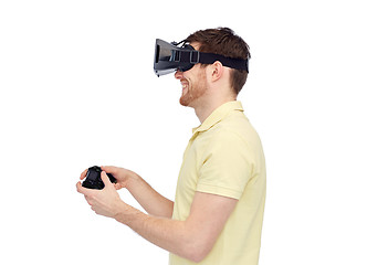 Image showing man in virtual reality headset or 3d glasses