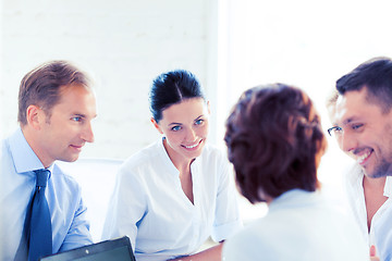 Image showing businesswoman with team on meeting in office