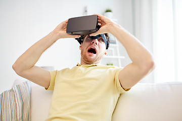 Image showing young man in virtual reality headset or 3d glasses