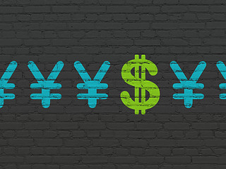 Image showing Money concept: dollar icon on wall background