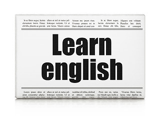 Image showing Learning concept: newspaper headline Learn English