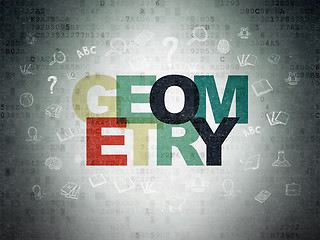 Image showing Learning concept: Geometry on Digital Paper background