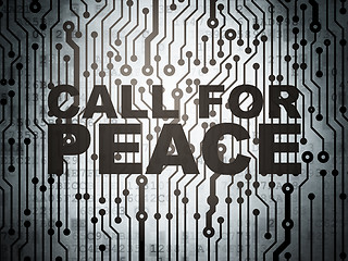 Image showing Political concept: circuit board with Call For Peace