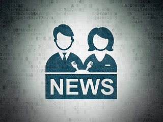 Image showing News concept: Anchorman on Digital Paper background