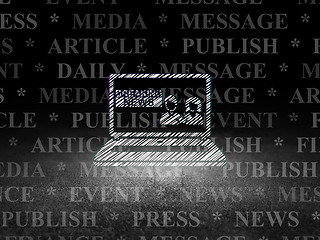 Image showing News concept: Breaking News On Laptop in grunge dark room