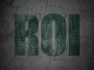 Image showing Business concept: ROI on grunge wall background