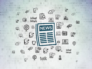 Image showing News concept: Newspaper on Digital Paper background