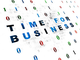 Image showing Finance concept: Time for Business on Digital background