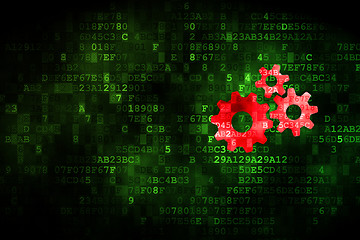 Image showing Information concept: Gears on digital background