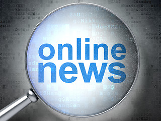 Image showing News concept: Online News with optical glass