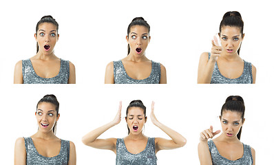 Image showing multi image real young woman expressions