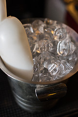 Image showing Ice bucket with ice cubes