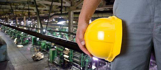 Image showing Worker with safety helmet 