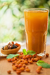 Image showing fruit drink with sea buckthorn