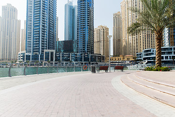 Image showing Dubai city business district and seafront