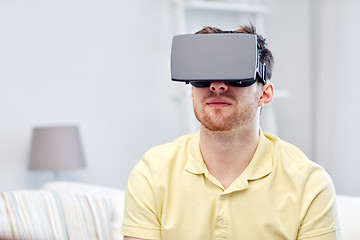 Image showing young man in virtual reality headset or 3d glasses