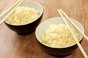 Image showing Several bowls of healthy organic rice