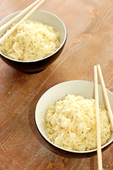 Image showing Two bowls of healthy organic rice