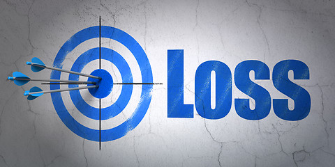 Image showing Finance concept: target and Loss on wall background