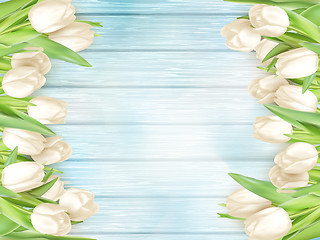 Image showing Bouquet of white tulips. EPS 10