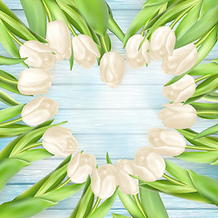 Image showing Bouquet of white tulips. EPS 10