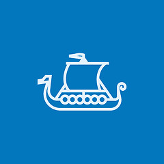 Image showing Old ship line icon.