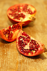 Image showing broken ripe pomegranate fruit