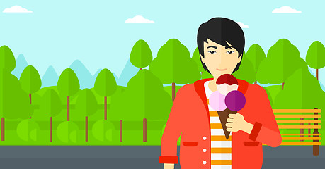 Image showing Man holding icecream.