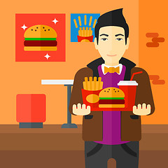 Image showing Man with fast food.