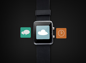 Image showing close up of smart watch with application icons