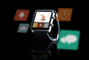 Image showing close up of smart watch with sport application