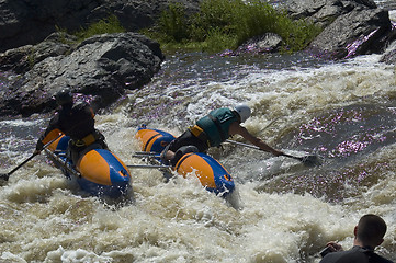 Image showing Water sportsmen in threshold